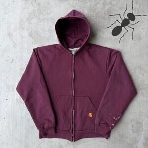 Carhartt burgundy hoodie work wear sweatshirt